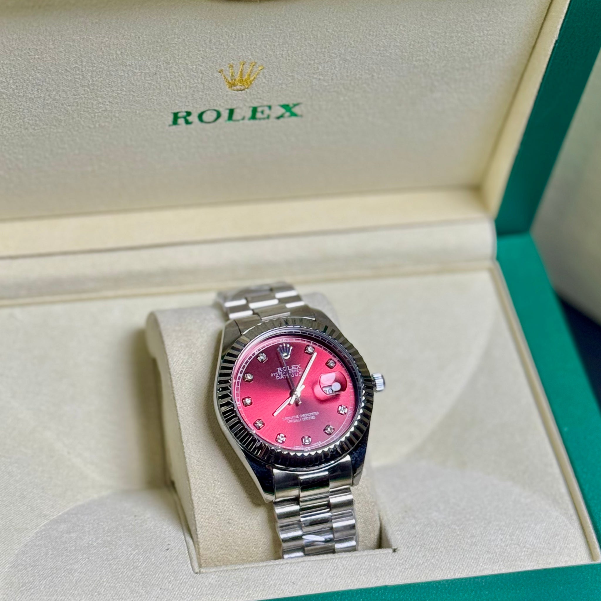 Wristive RX Datejust 41mm Red Dial - Stainless Steel Jubilee Bracelet