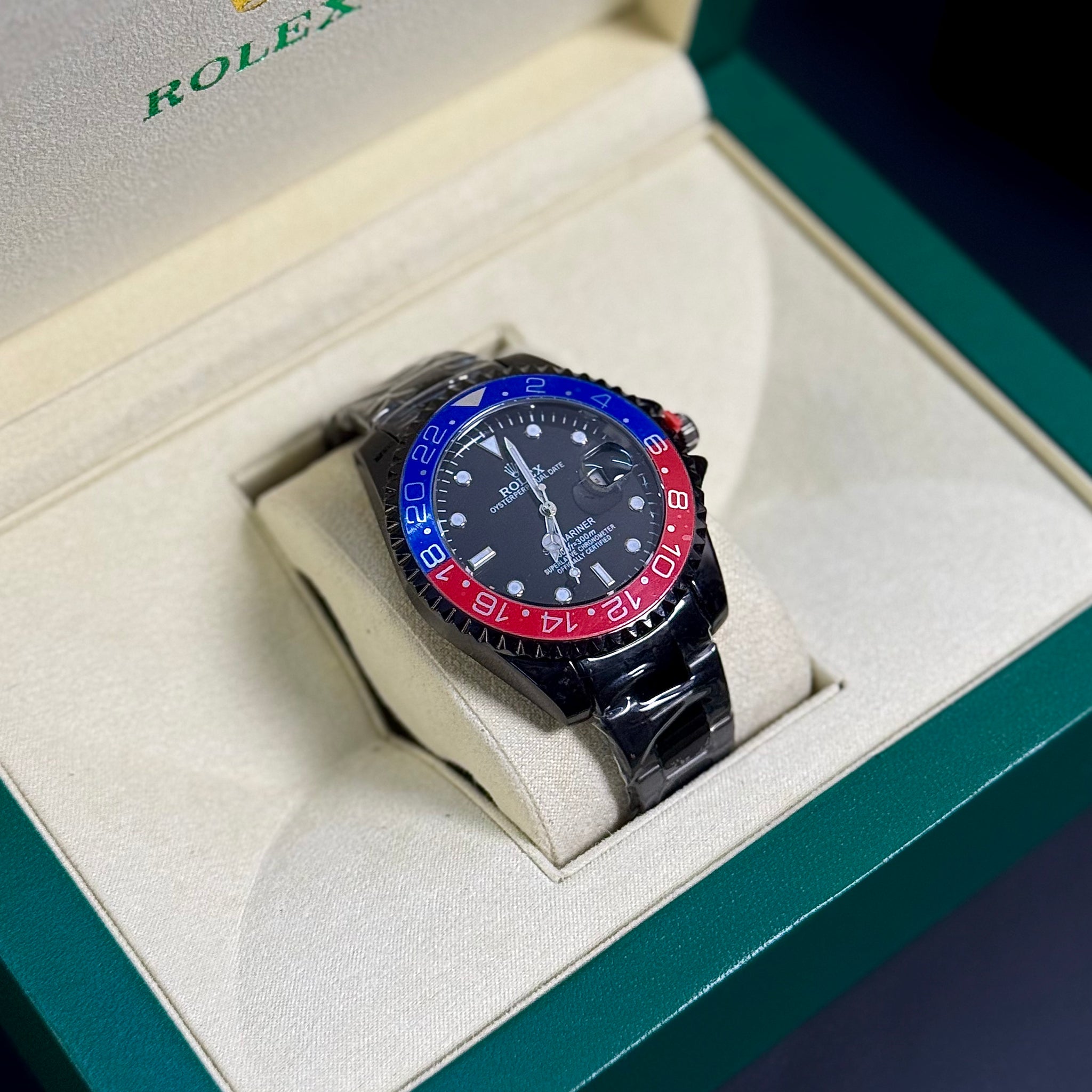 Wristive RX GMT Pepsi 40mm Stainless Steel (Blue/Red Bezel)