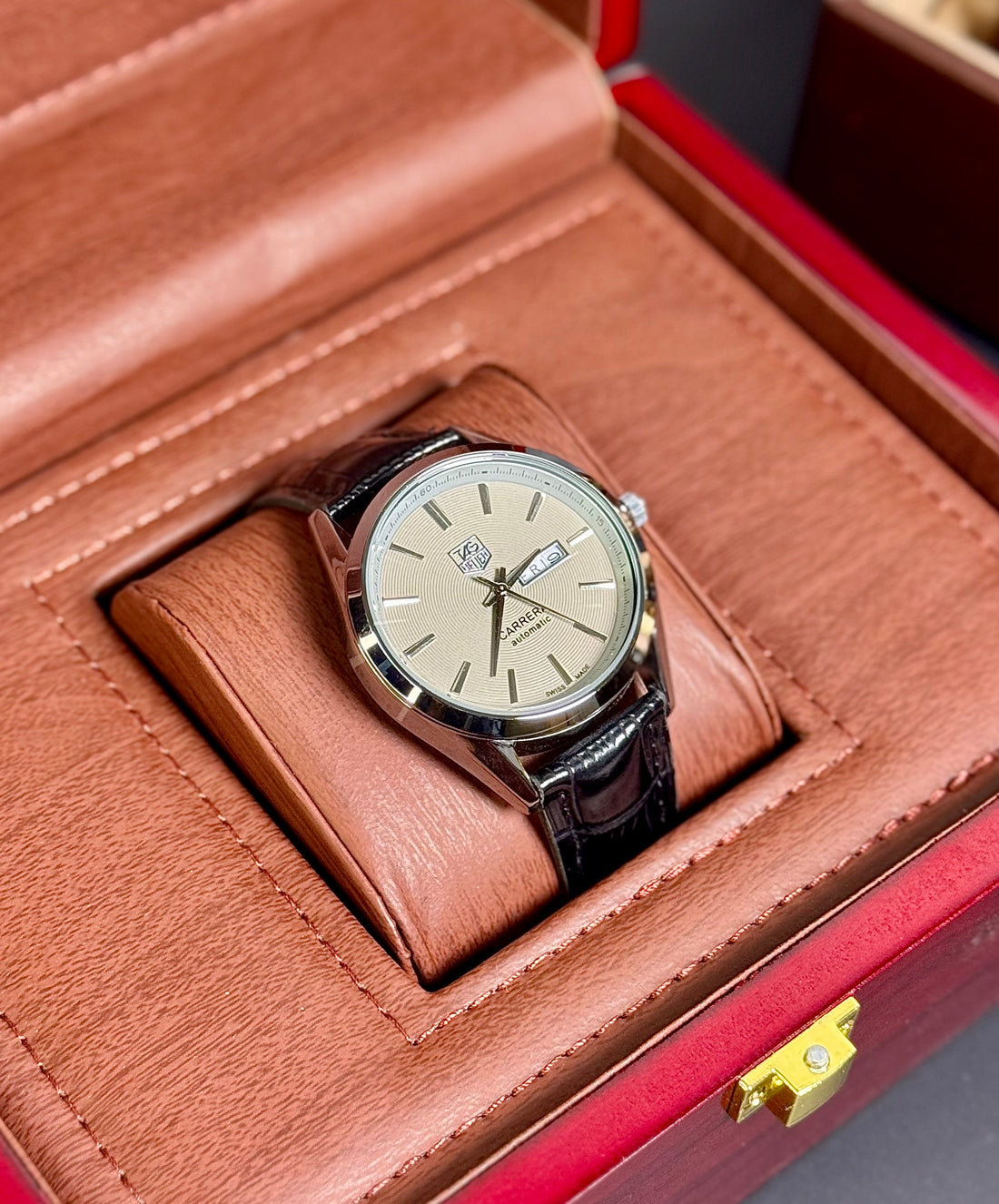 Wristive Tag Heuer Carrera Pattern Dial Day-Date - Premium Stainless Steel