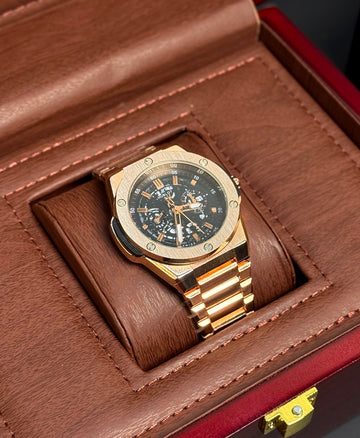 Wristive Hublot Skeleton Day-Date - Stainless Steel Finish