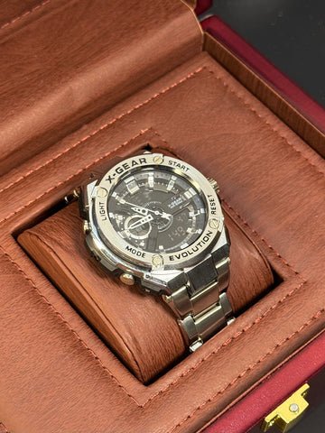 X-GEAR Evolution Men’s Chronograph Watch Analog + Digital Stainless Steel Multi-Function Sports Edition
