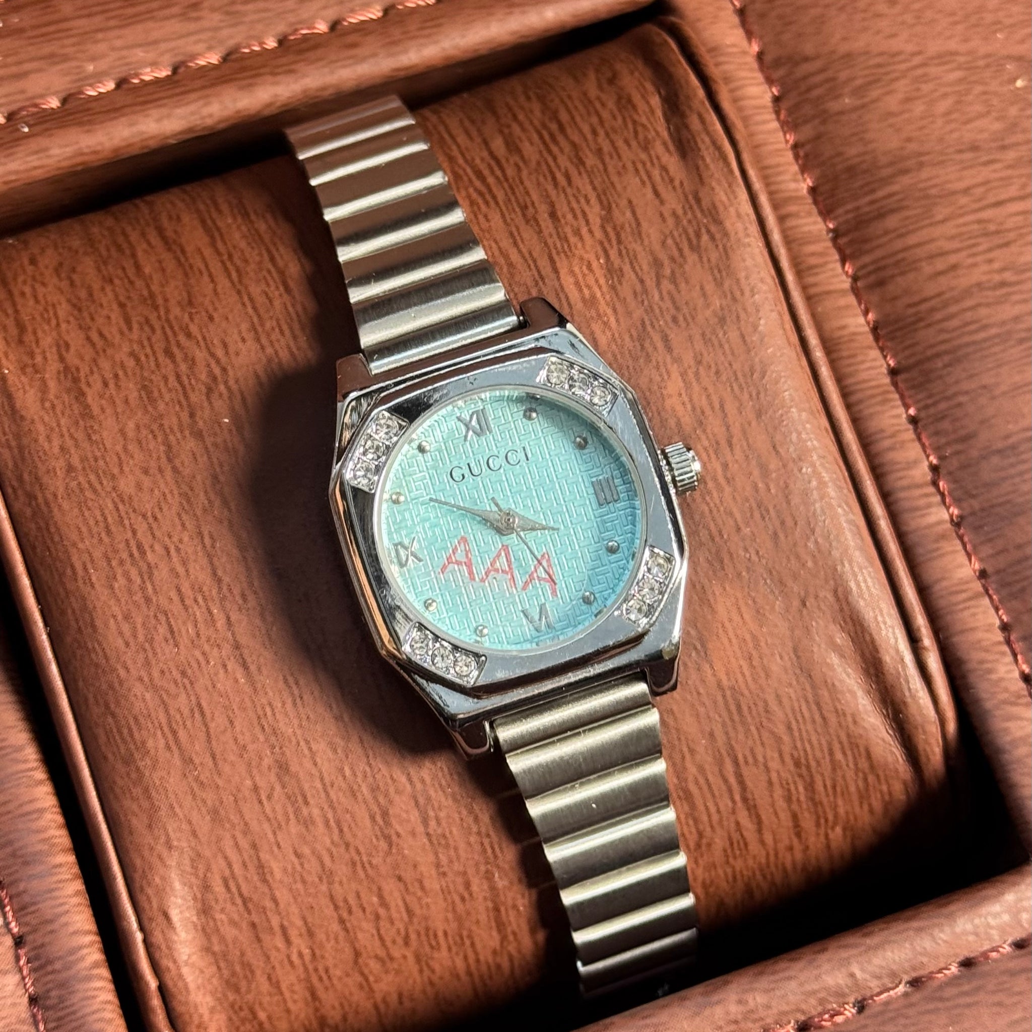 Wristive Square Women’s Jewelry Watch – Tiffany Dial | Stainless Steel
