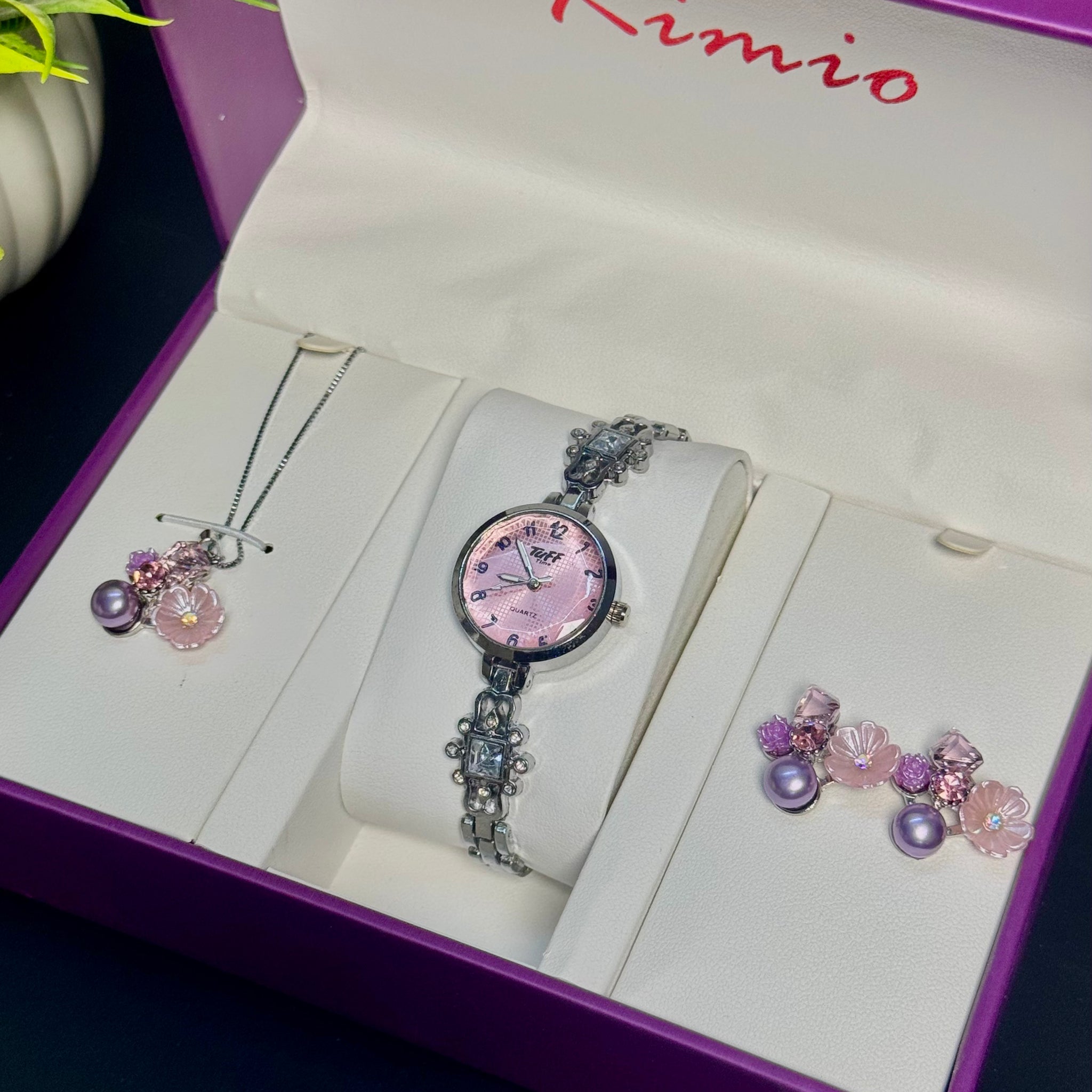 Wristive Ladies Jewelry Box Gift Set – Watch, Tops &amp; Necklace (5 Styles Available)