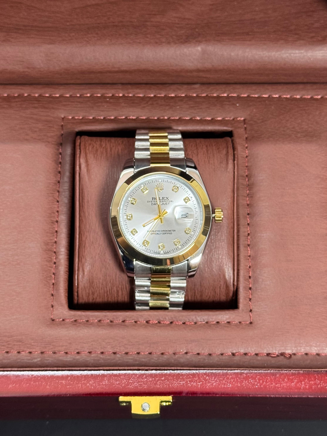 Wristive Men’s RLX Automatic-Movement Stainless Steel Watch – Glass Back with Pendulum